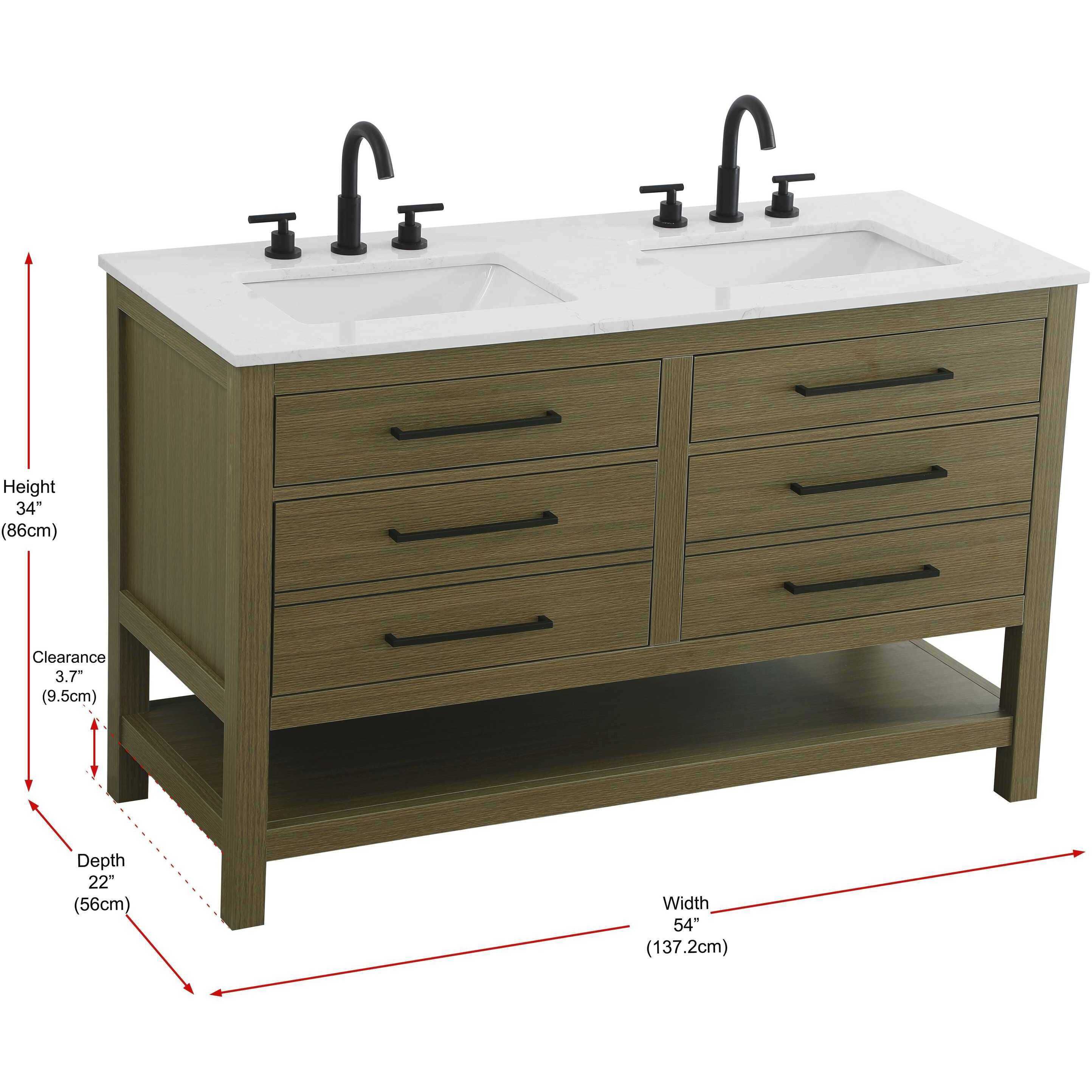 Karson 54 X 34 inch Chestnut Brown Bathroom Vanity Cabinet in 2