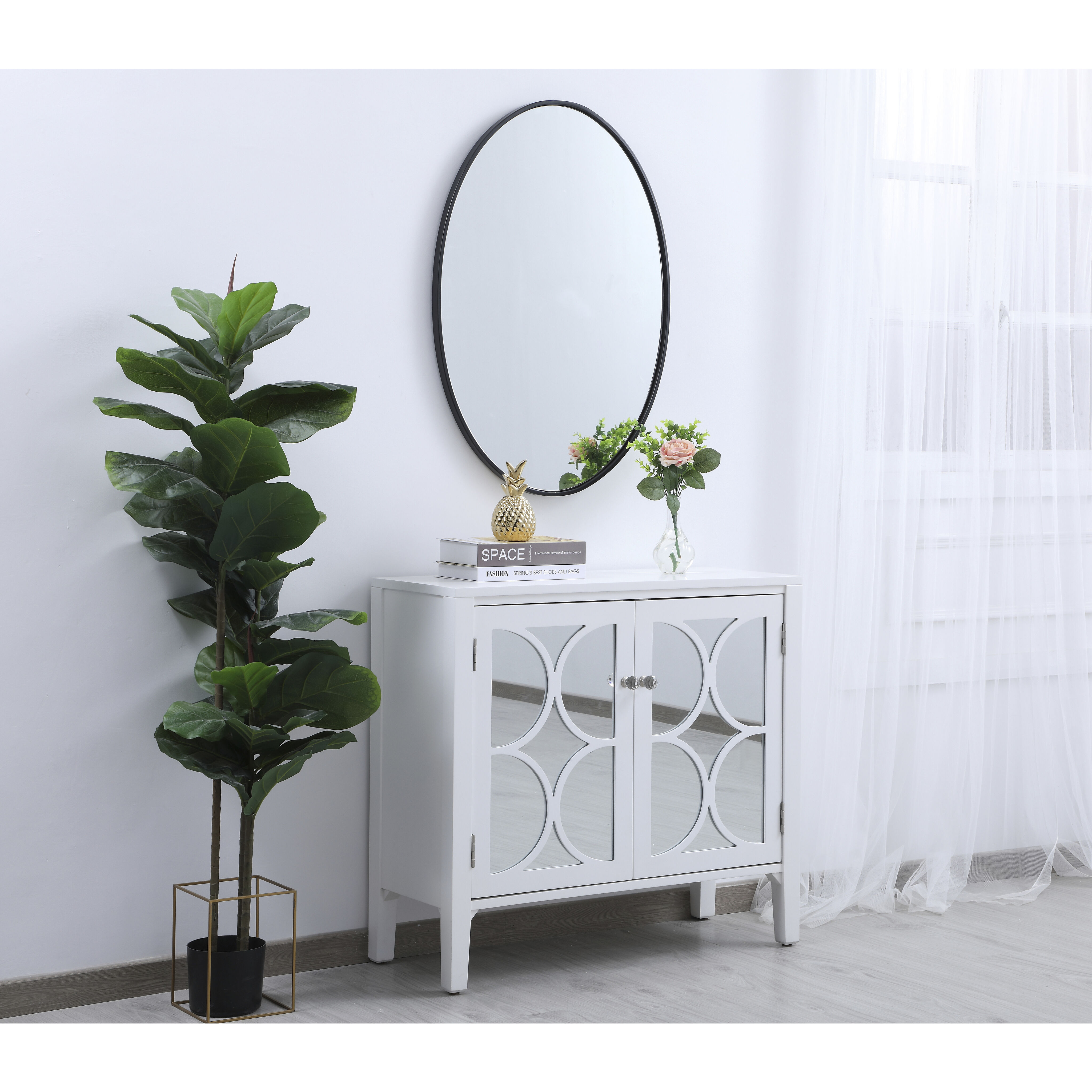 Eternity 34 X 24 inch Black Wall Mirror