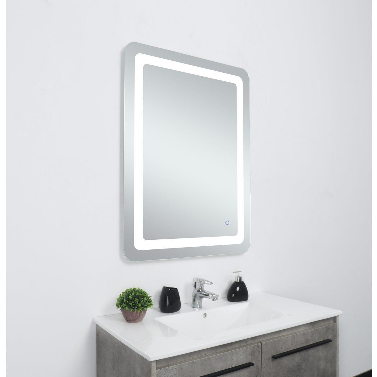 Genesis 36 X 27 inch Glossy White LED Mirror