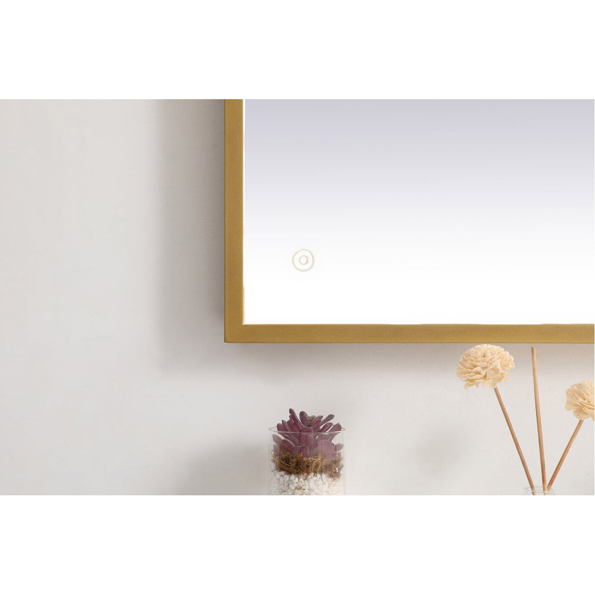 Pier 40 X 24 inch Brass LED Mirror