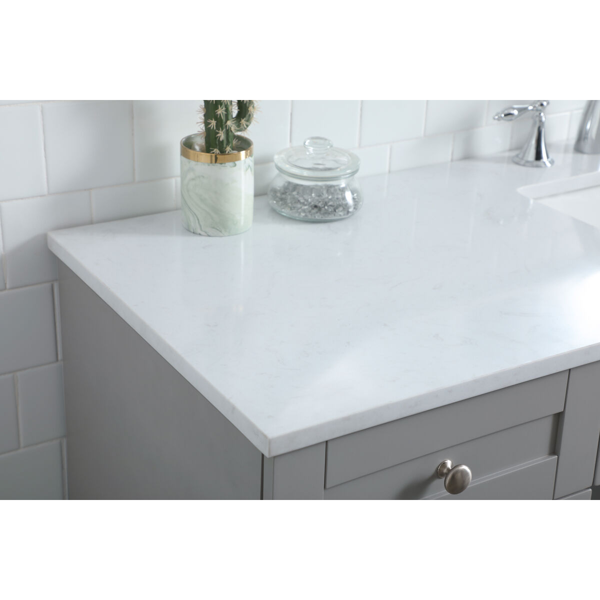 Cooper 60 X 19 X 34 inch Grey Vanity Sink Set