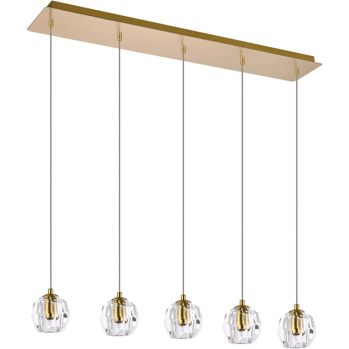 Eren 5 Light 32 inch Gold Linear Pendant Ceiling Light