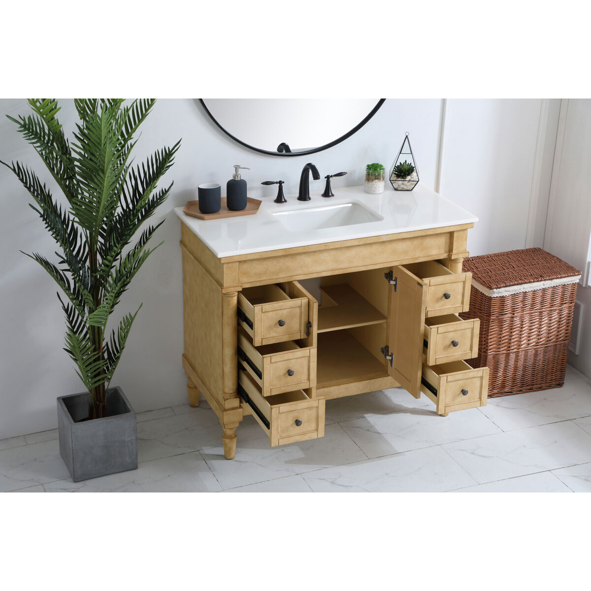 Lexington 42 X 21.5 X 35 inch Antique Beige Vanity Sink Set