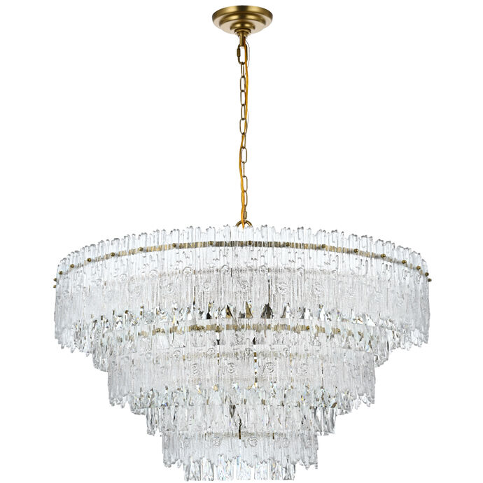 Emilia 10 Light 31 inch Satin Gold Pendant Ceiling Light