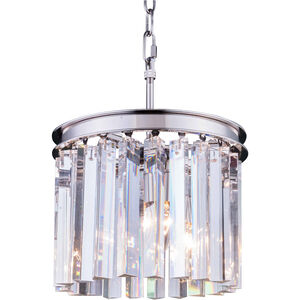 Sydney 3 Light 12 inch Polished Nickel Pendant Ceiling Light in Clear, Urban Classic
