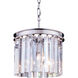 Sydney 3 Light 12 inch Polished Nickel Pendant Ceiling Light in Clear, Urban Classic