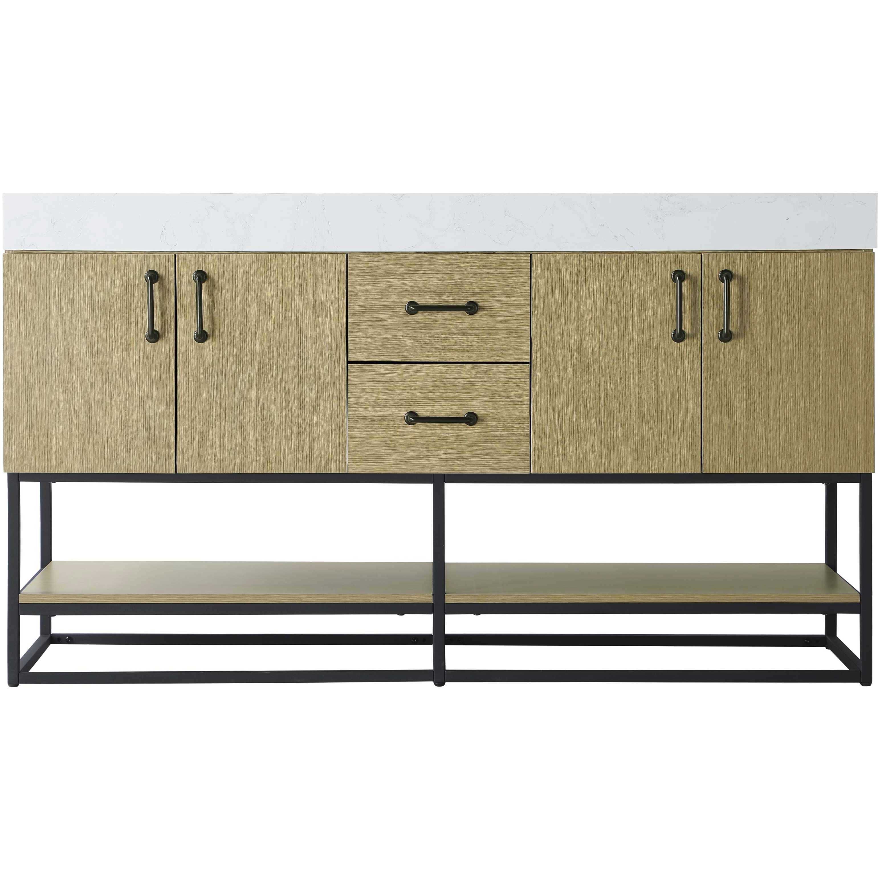 Caroline 60 X 34 inch Honey Brown Bathroom Vanity Cabinet