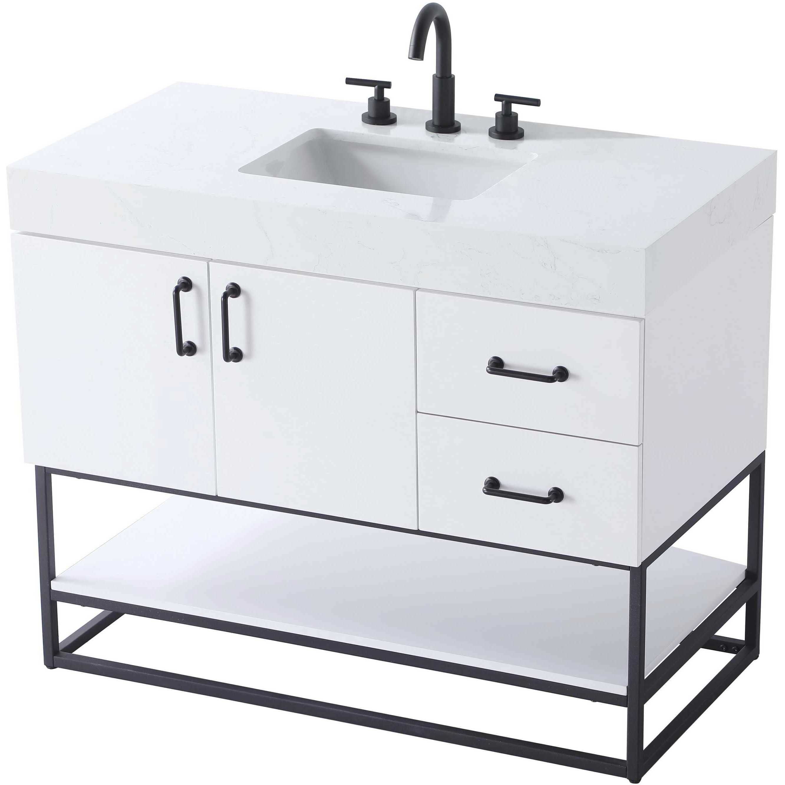 Caroline 42 X 34 inch White Bathroom Vanity Cabinet