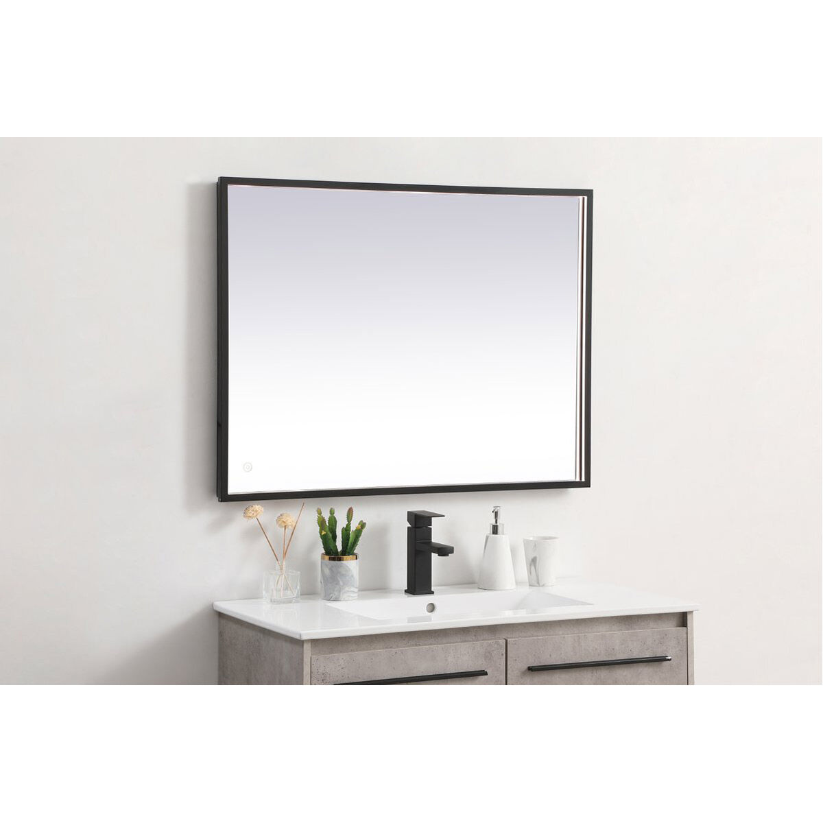 Pier 40 X 24 inch Black LED Mirror