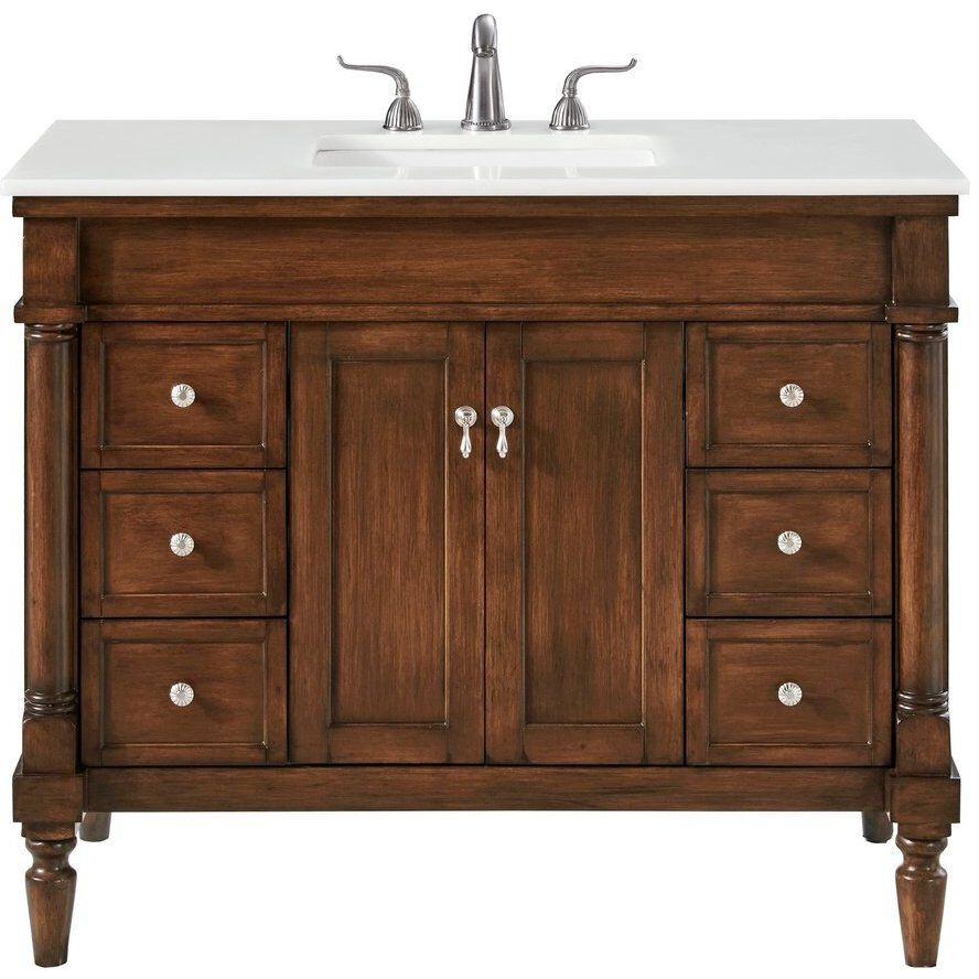 Lexington 42 X 21.5 X 35 inch Walnut Vanity Sink Set