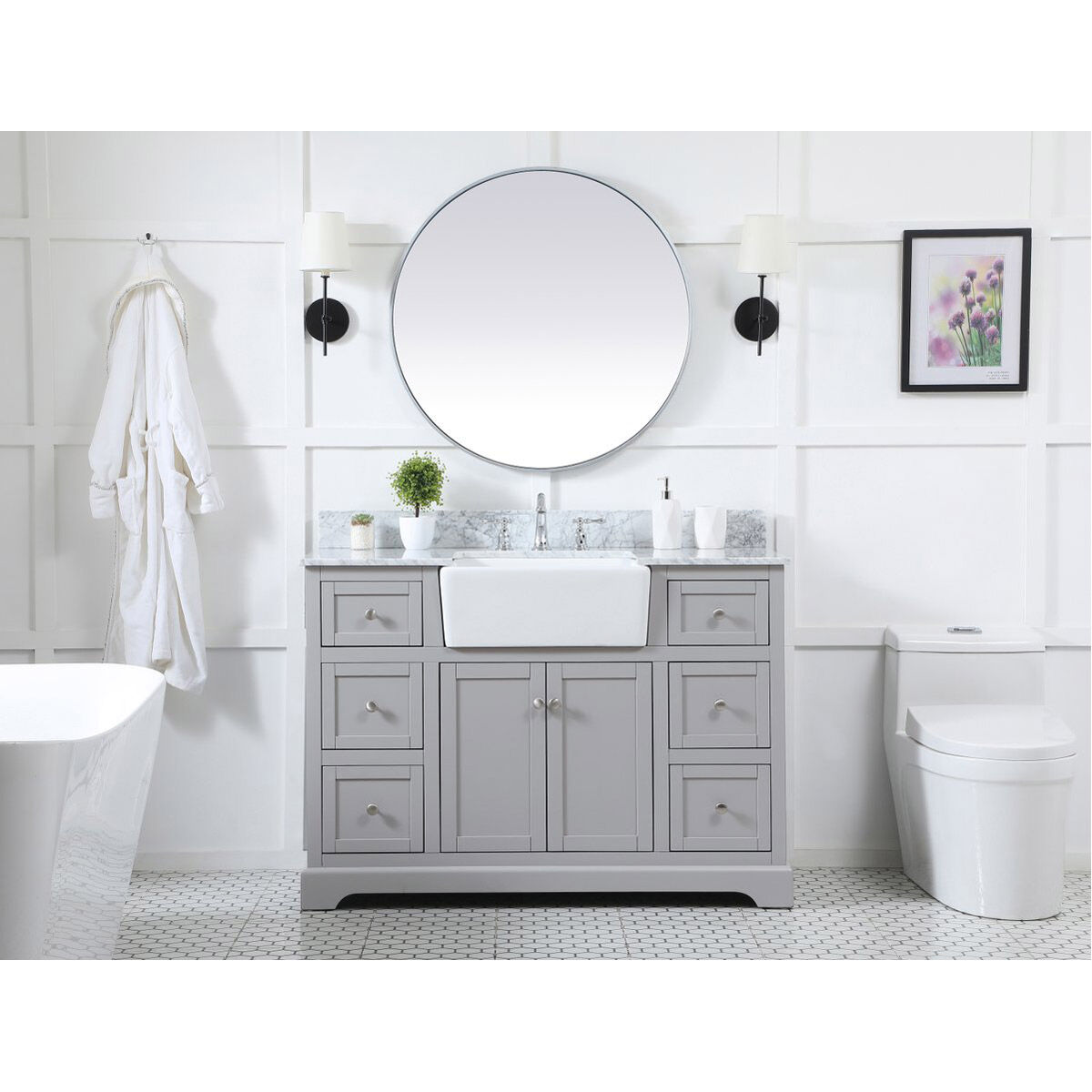Franklin 48 X 22 X 35 inch Grey Bathroom Vanity Cabinet