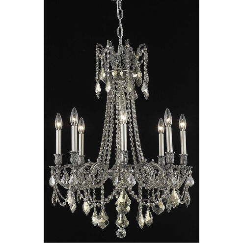 Rosalia 8 Light 24 inch Pewter Dining Chandelier Ceiling Light in Golden Teak, Royal Cut