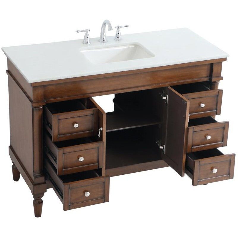 Lexington 48 X 21.5 X 35 inch Walnut Vanity Sink Set