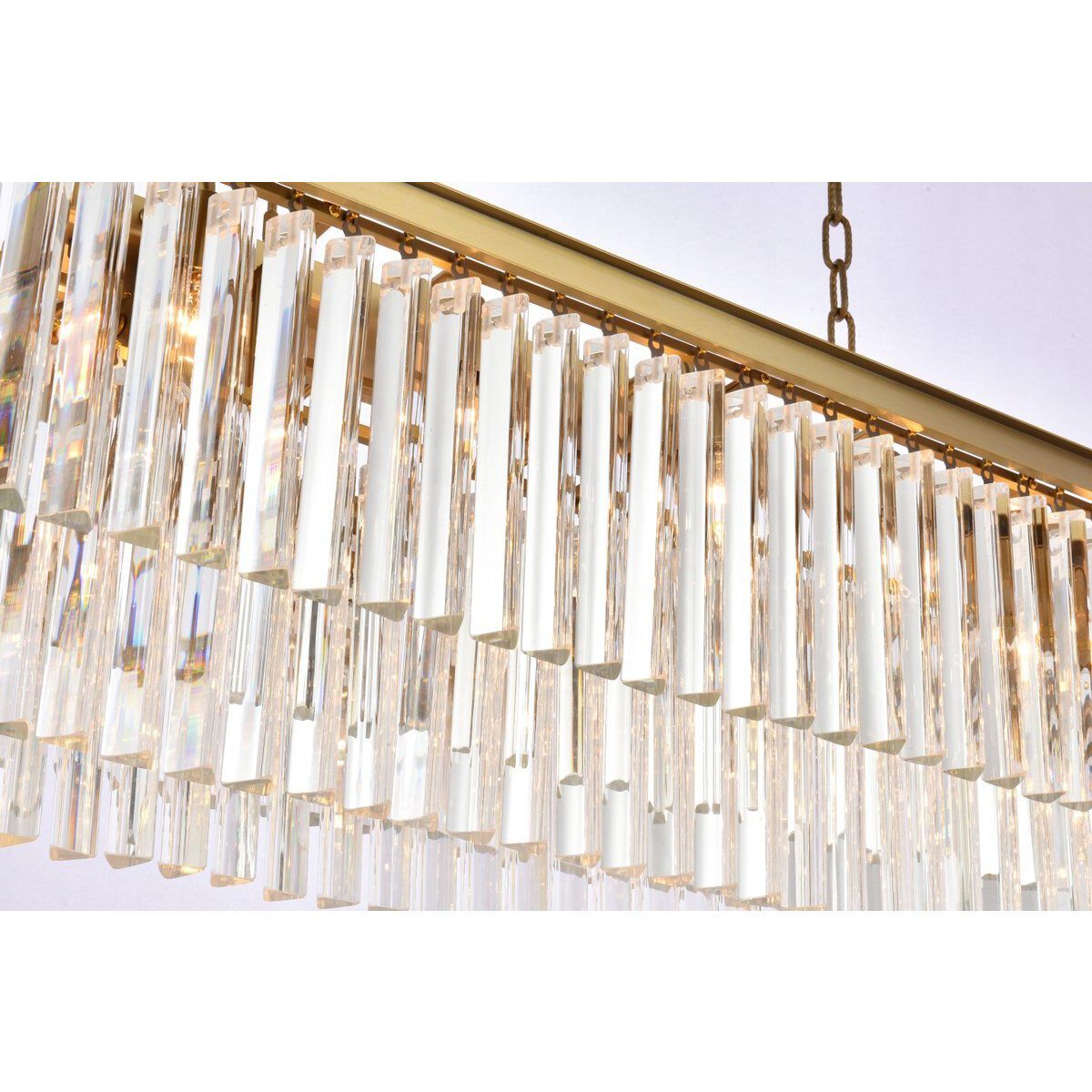 Sydney 12 Light 40 inch Satin Gold Linear Chandelier Ceiling Light in Clear