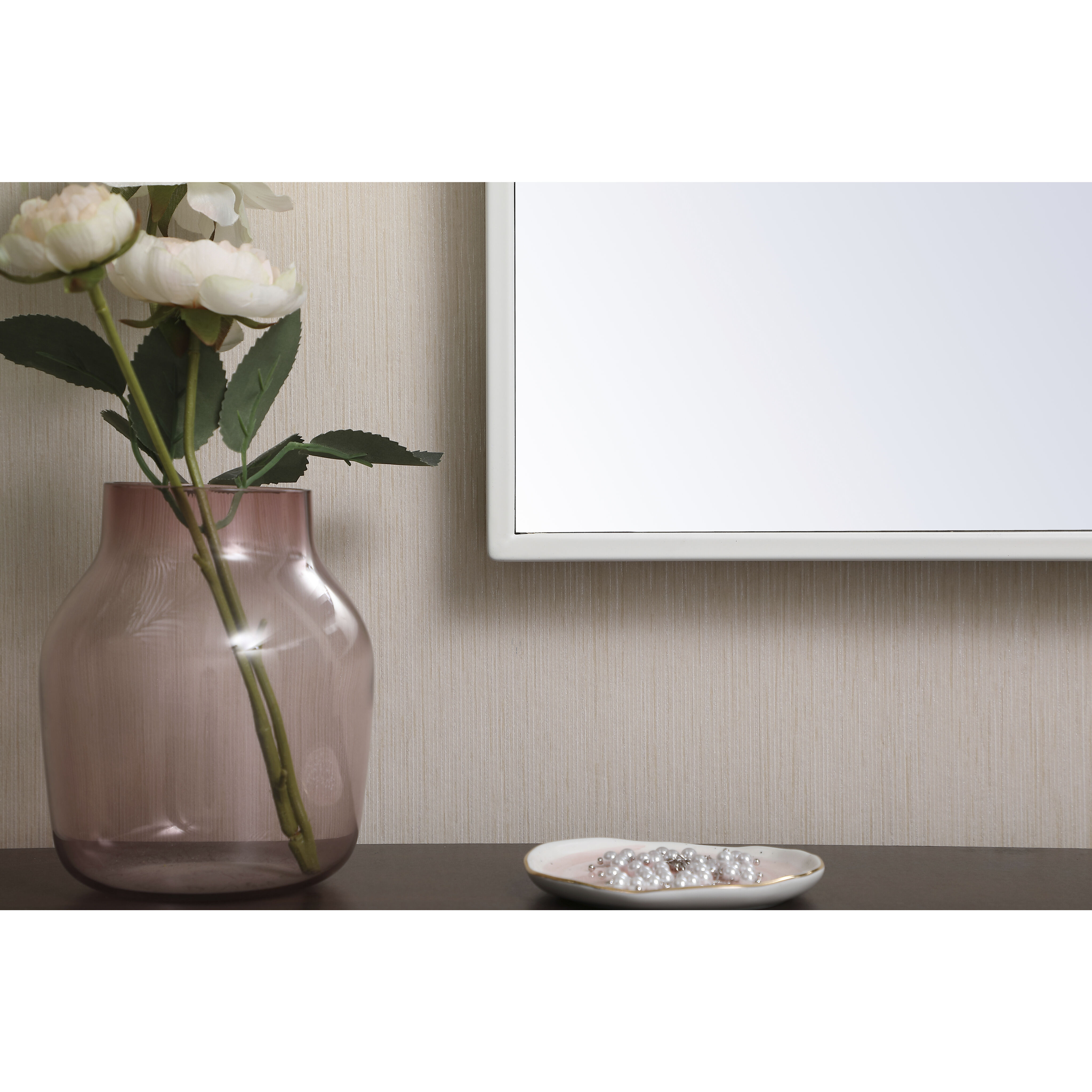 Elegant Lighting MR41436WH Monet 36 X 14 inch White Wall Mirror
