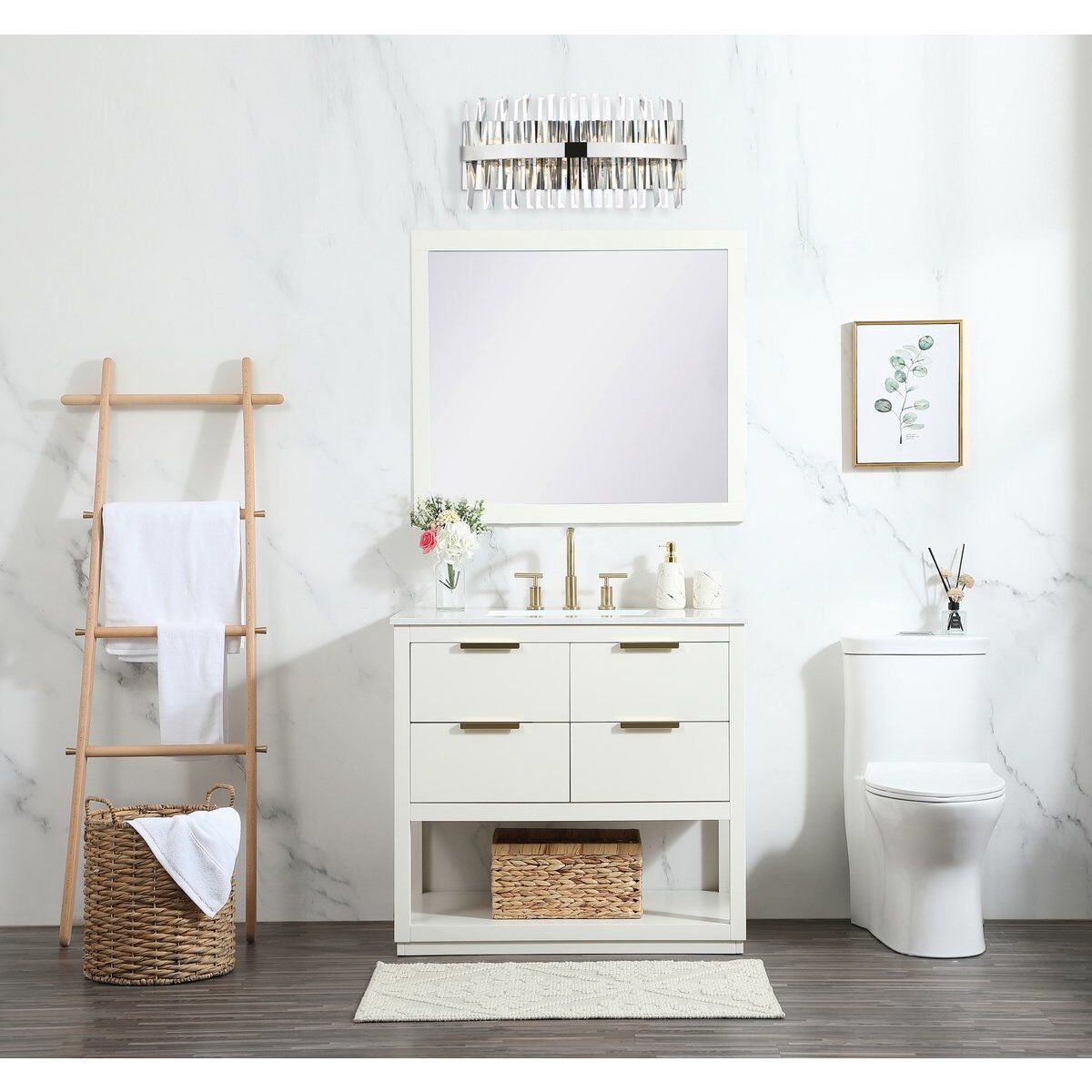 Serephina 8 Light 24 inch Chrome Bath Sconce Wall Light