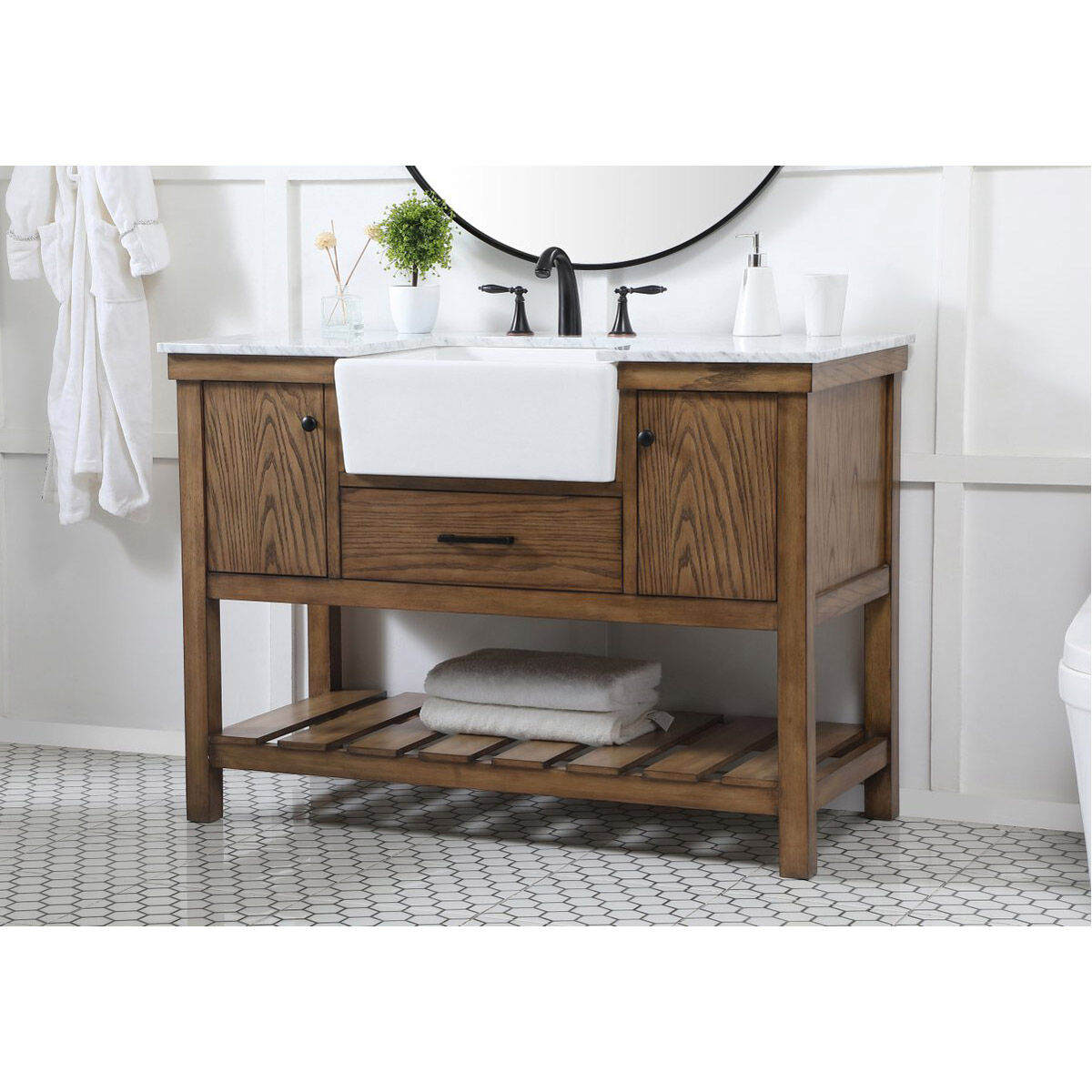 Clement 48 X 22 X 34 inch Driftwood Bathroom Vanity Cabinet