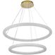 Bowen 2 Light 42 inch Satin Gold Chandelier Ceiling Light