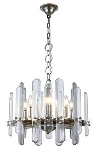 Lincoln 8 Light 20 inch polished Nickel Chandelier Ceiling Light, Urban Classic