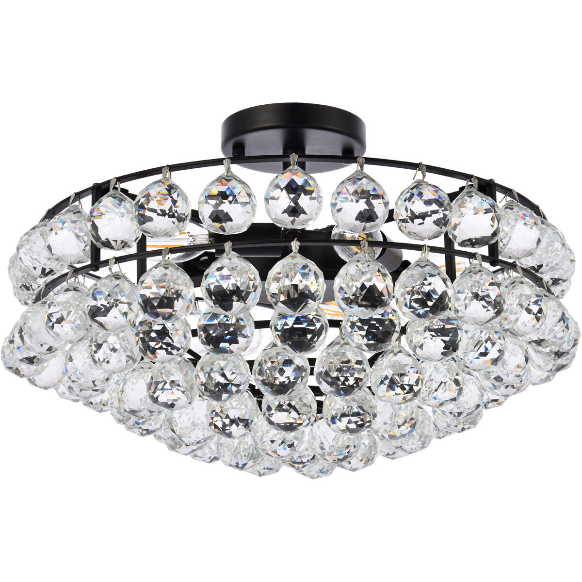 Savannah 5 Light 18 inch Black Flush Mount Ceiling Light