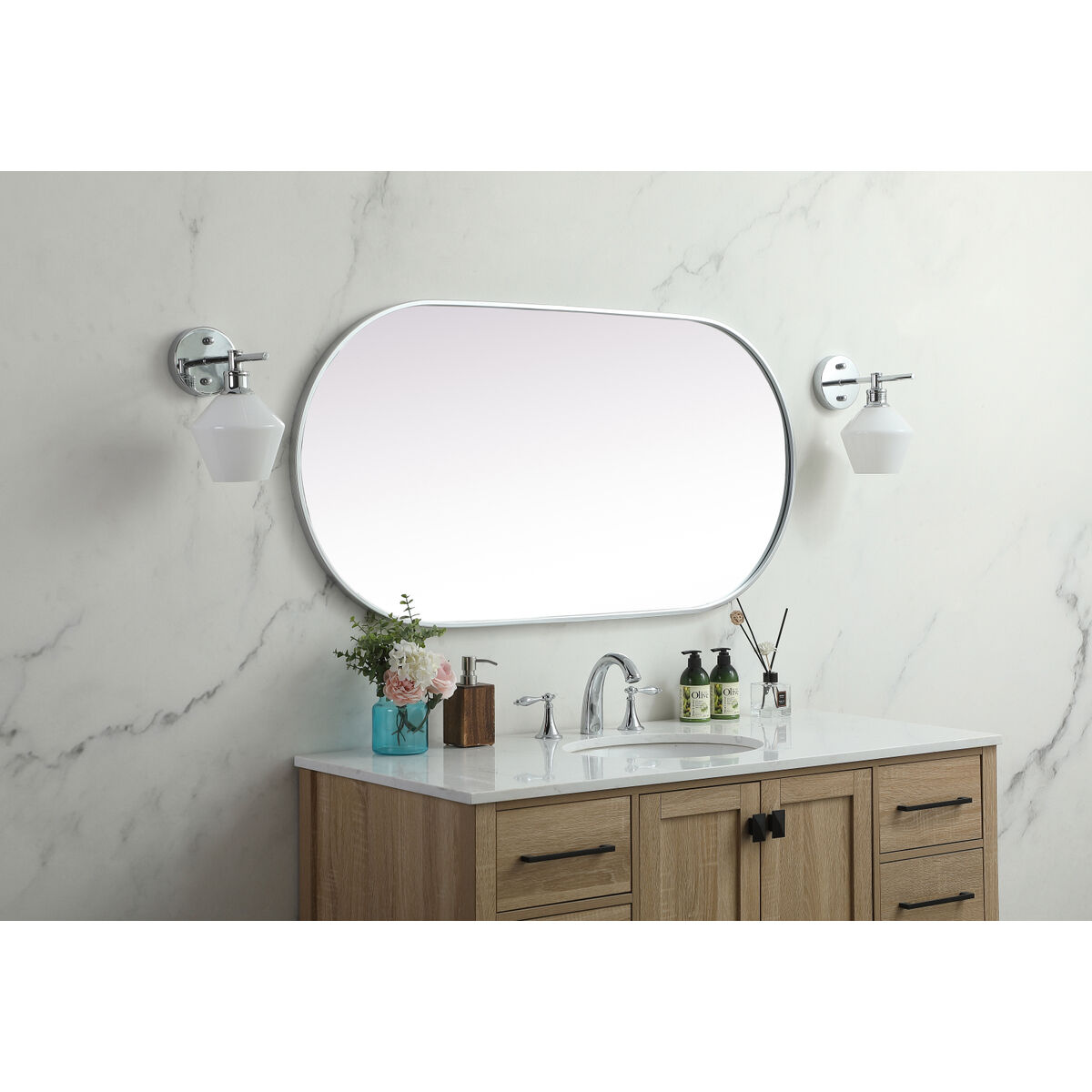 Asha 48 X 24 inch Silver Mirror in 24 x 48