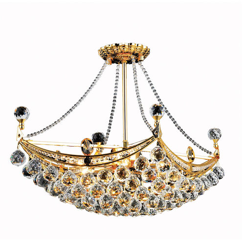 Corona 6 Light 24 inch Gold Dining Chandelier Ceiling Light in Royal Cut