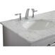 Americana 60 X 35 inch Light Grey with Carrara White Marble Vanity Set in Gray