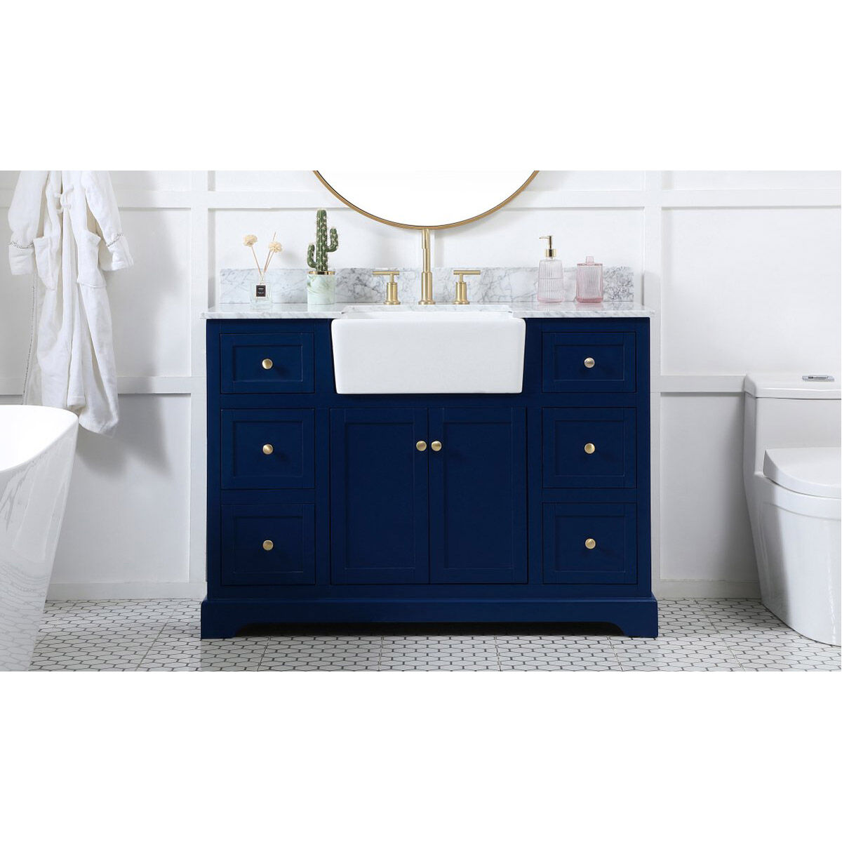 Franklin 48 X 22 X 35 inch Blue Bathroom Vanity Cabinet
