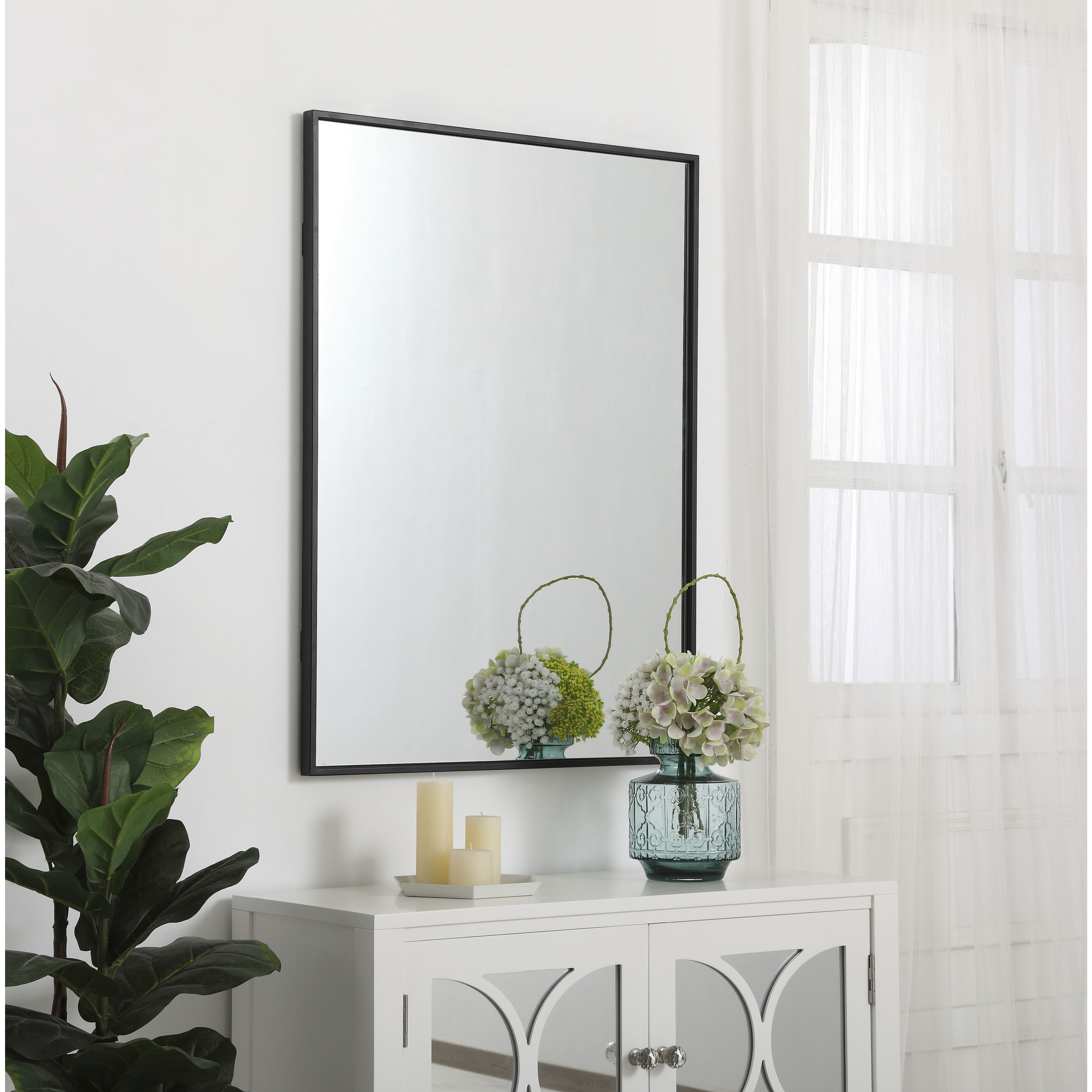 Monet 36 X 27 inch Black Wall Mirror