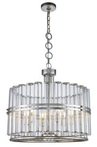 Piper 6 Light 26 inch Antique Silver Leaf Chandelier Ceiling Light, Urban Classic 