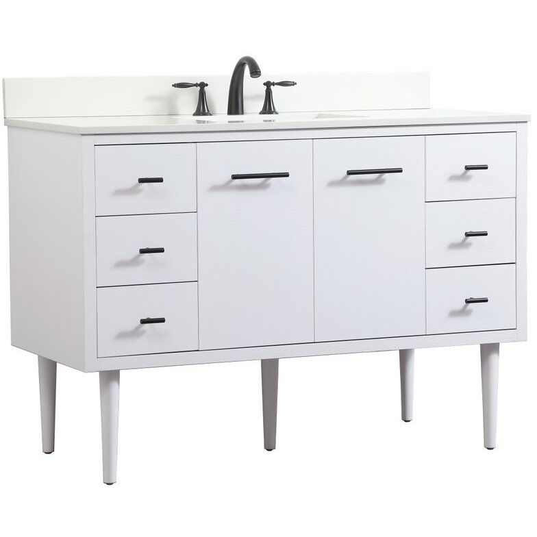 Cyrus 48 X 22 X 33.5 inch White Vanity Sink Set in Included