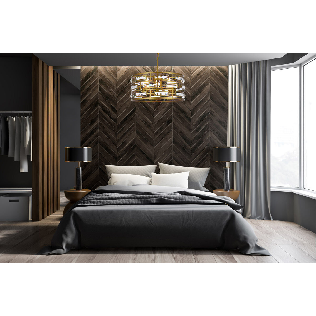 Kennedy 5 Light 18.5 inch Brass Pendant Ceiling Light