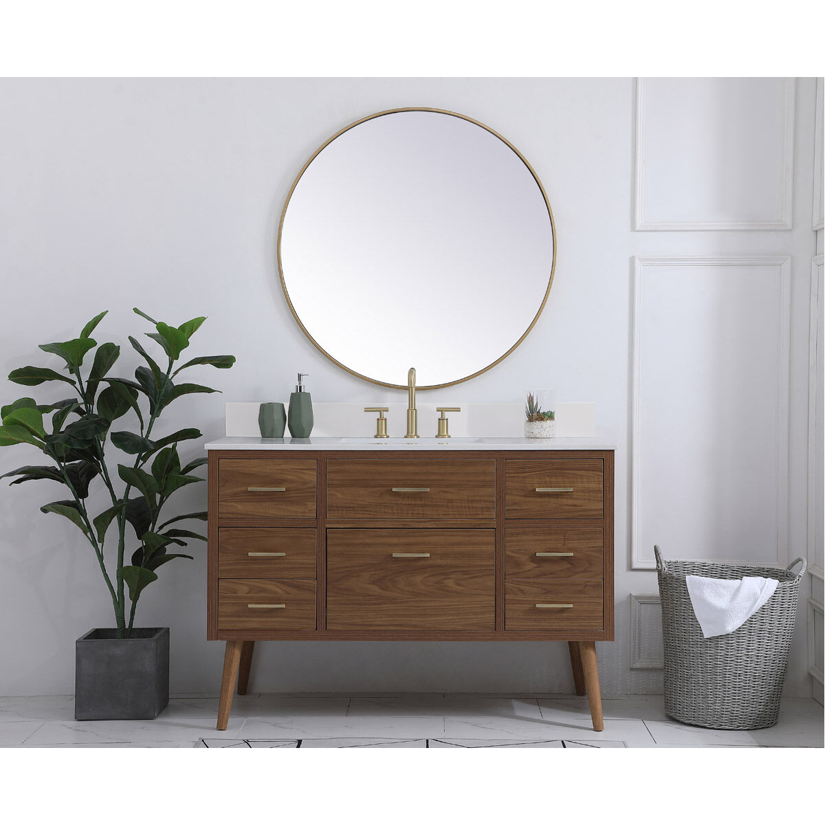 Boise 42 X 22 X 34 inch Walnut Brown Vanity Sink Set