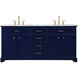 Americana 72 X 22 X 35 inch Blue Vanity Sink Set