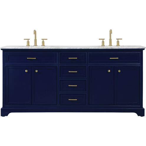 Americana 72 X 22 X 35 inch Blue Vanity Sink Set