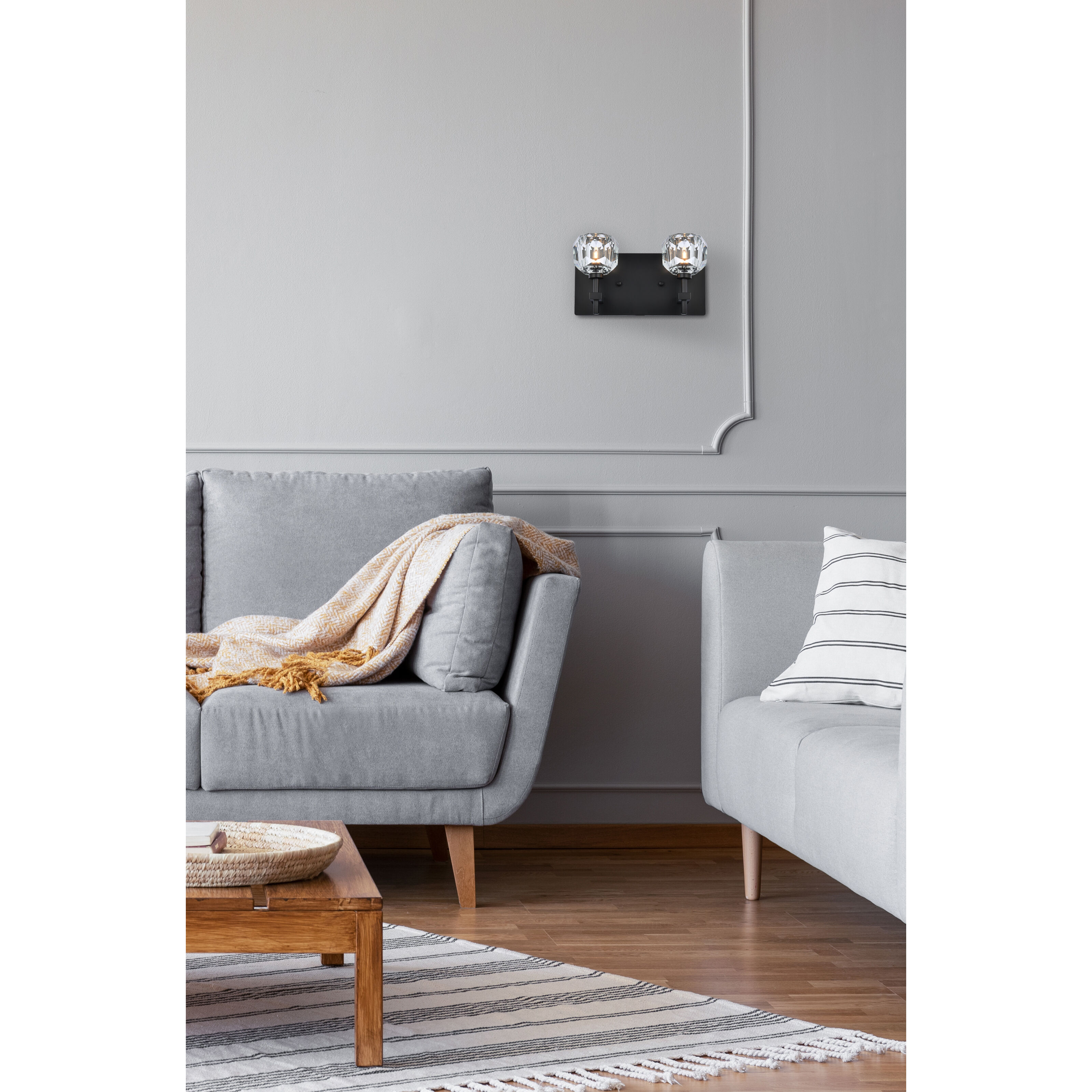 Graham 2 Light 11 inch Black Wall Sconce Wall Light