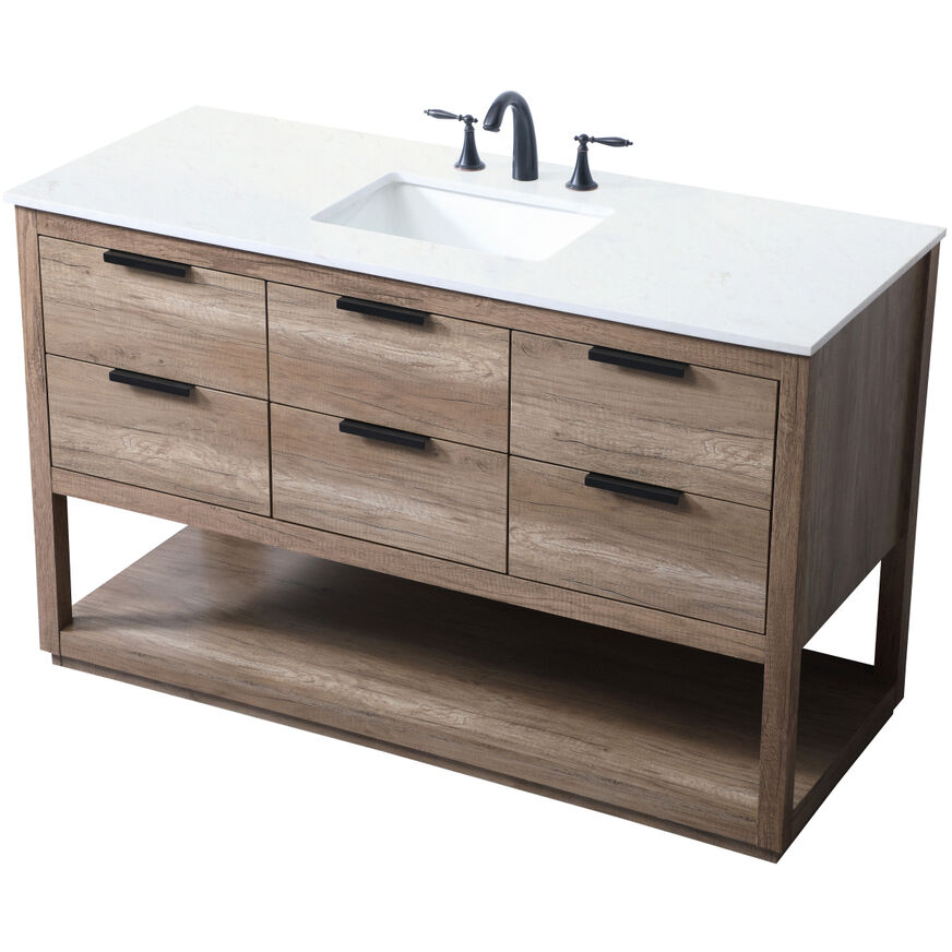 Larkin 54 X 22 X 34 inch Natural Oak Vanity Sink Set