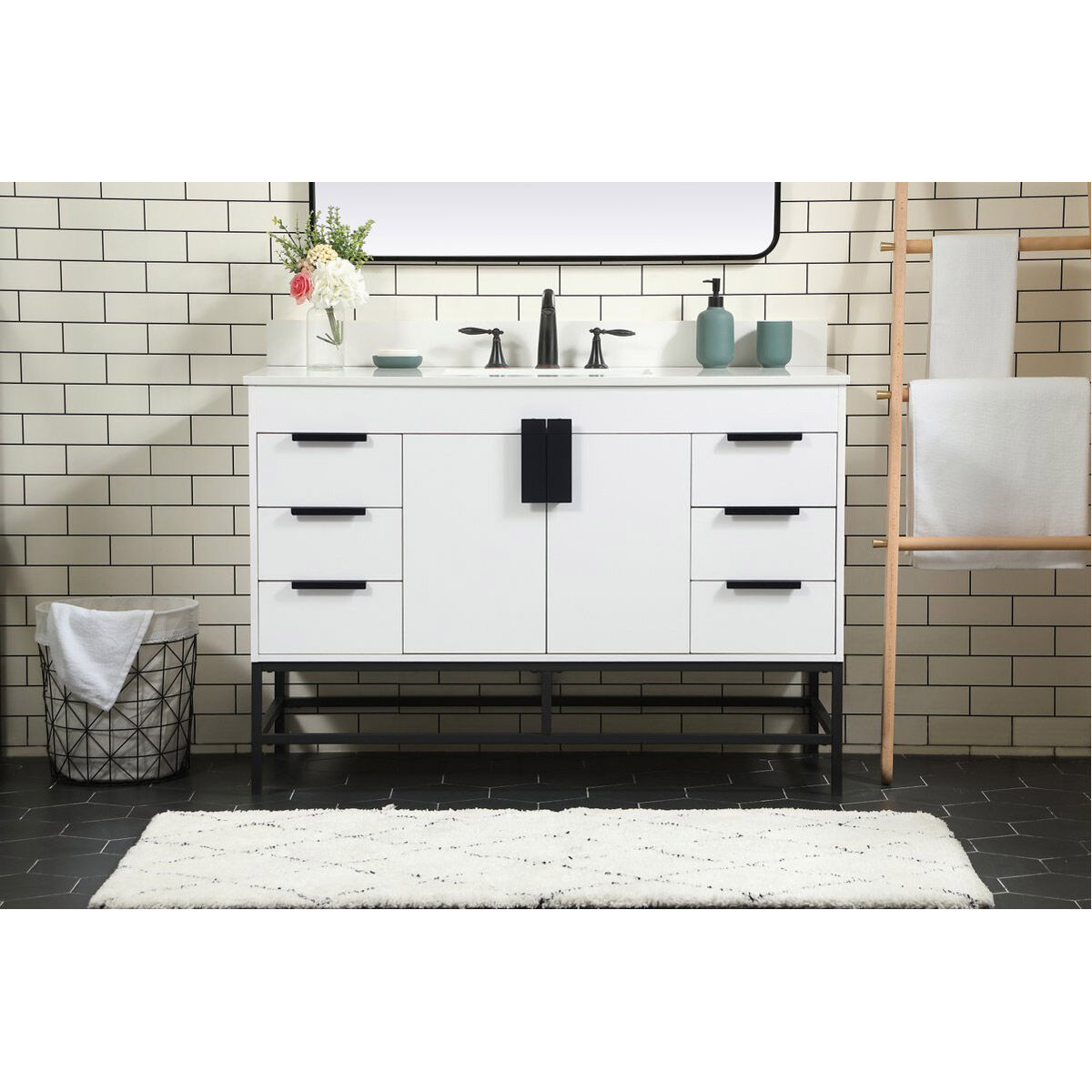 Eugene 48 X 22 X 34 inch White Vanity Sink Set