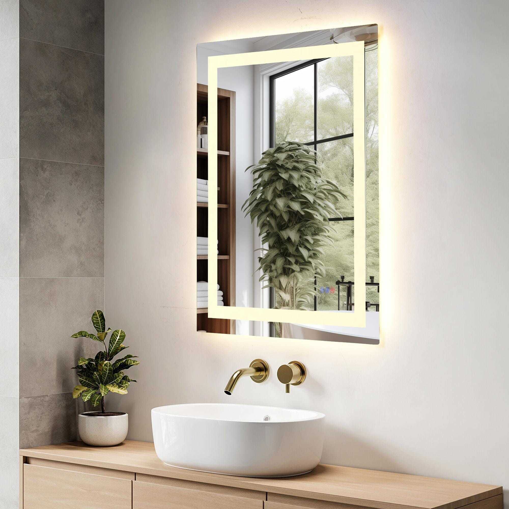 Riven 36 X 27 inch White LED Mirror