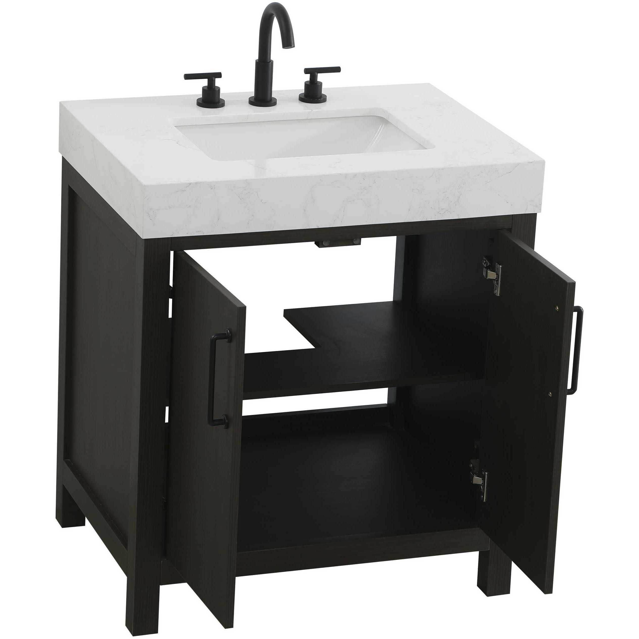 Nathan 30 X 34 inch Mocha Brown Bathroom Vanity Cabinet