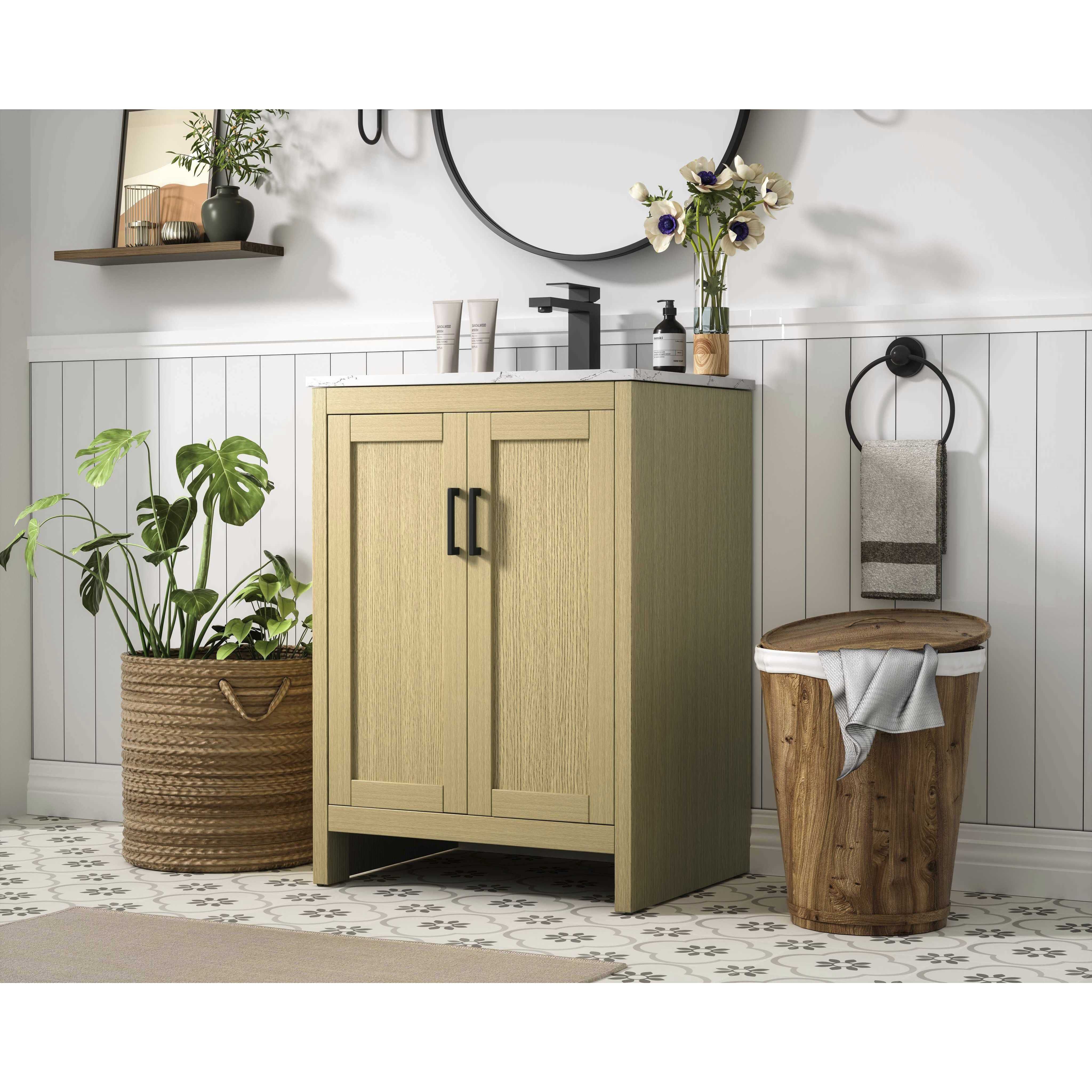Finnley 24 X 34 inch Honey Brown Bathroom Vanity Cabinet