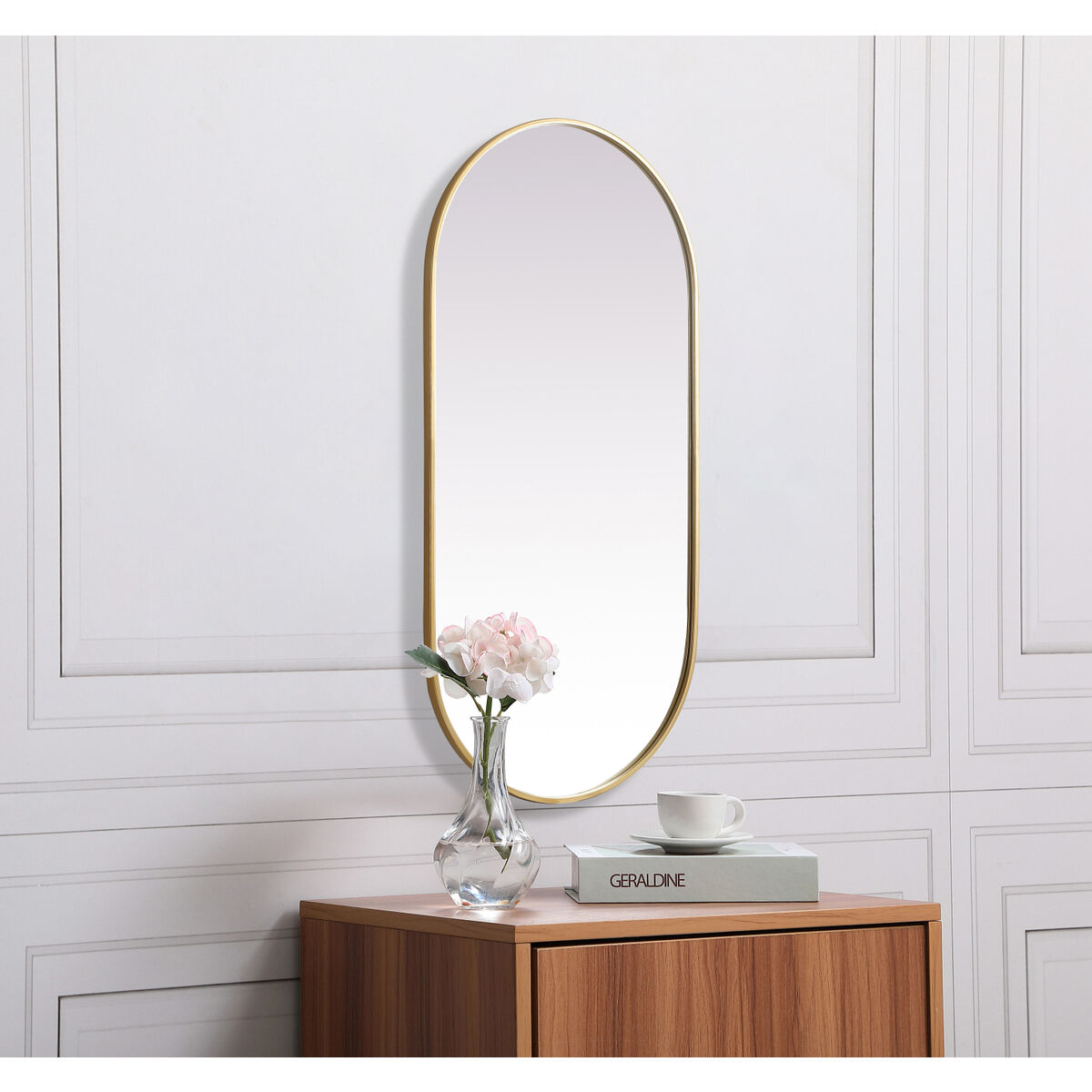 Asha 48 X 24 inch Brass Mirror in 24 x 48