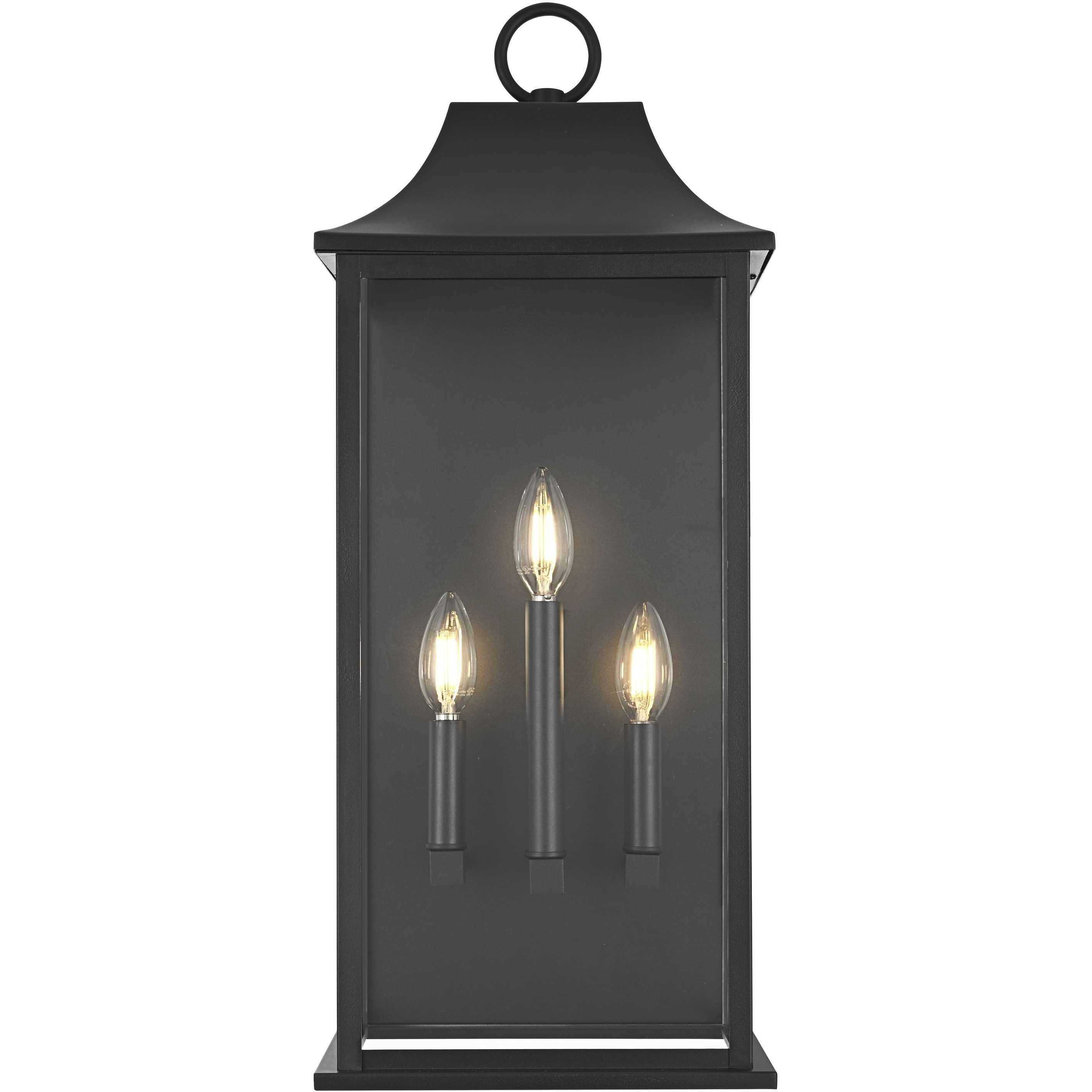 Shepard 3 Light 25 inch Black Outdoor Wall Sconce