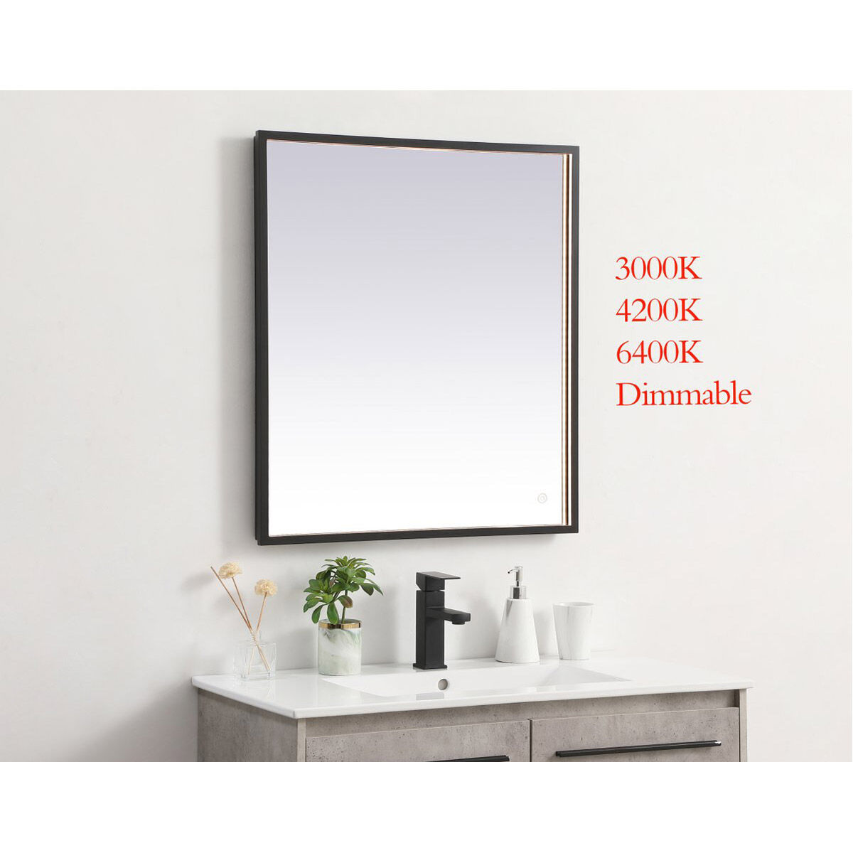Pier 36 X 24 inch Black LED Mirror
