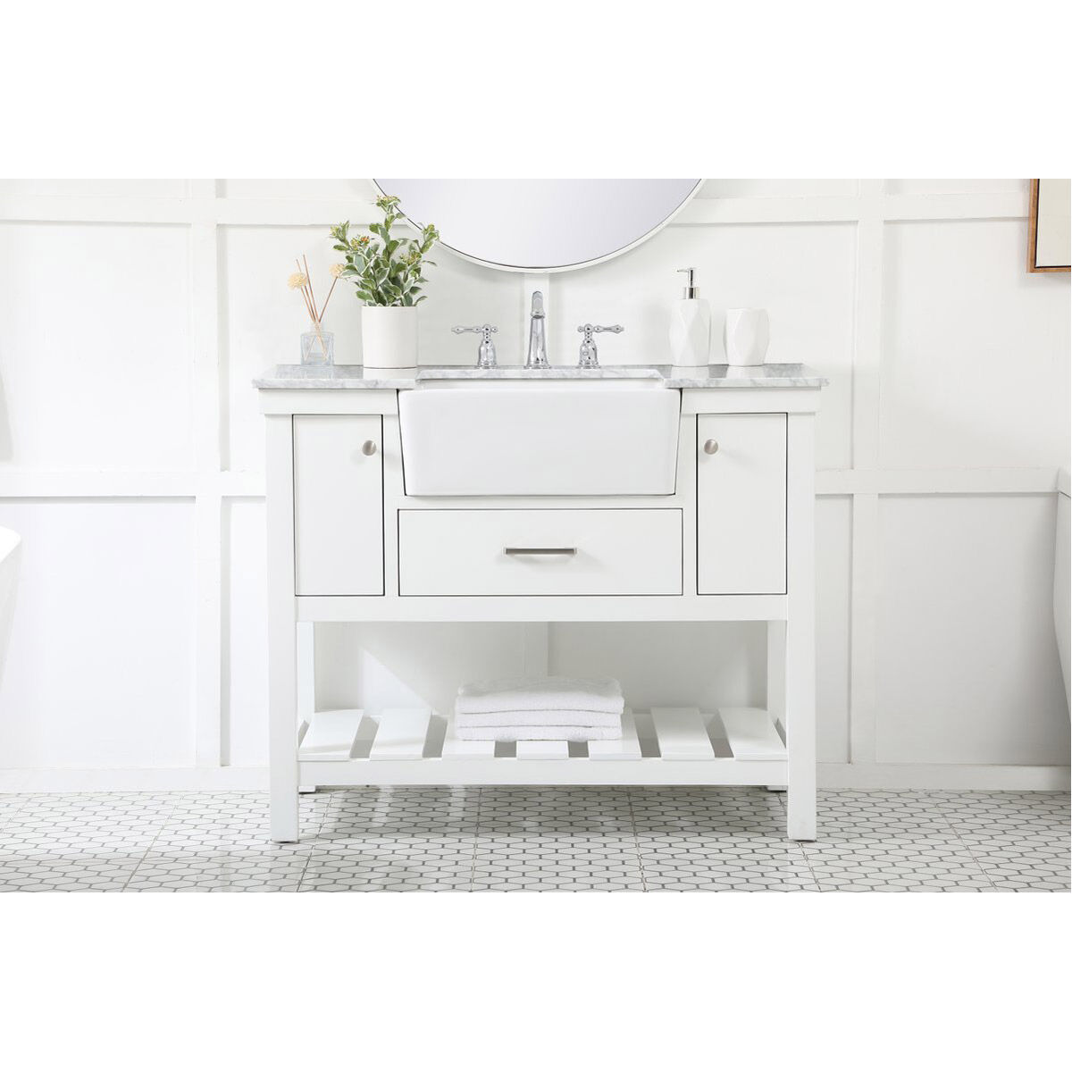 Clement 42 X 22 X 34 inch White Bathroom Vanity Cabinet
