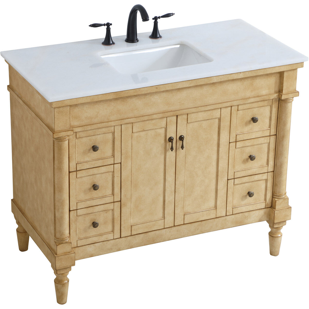 Lexington 42 X 21.5 X 35 inch Antique Beige Vanity Sink Set