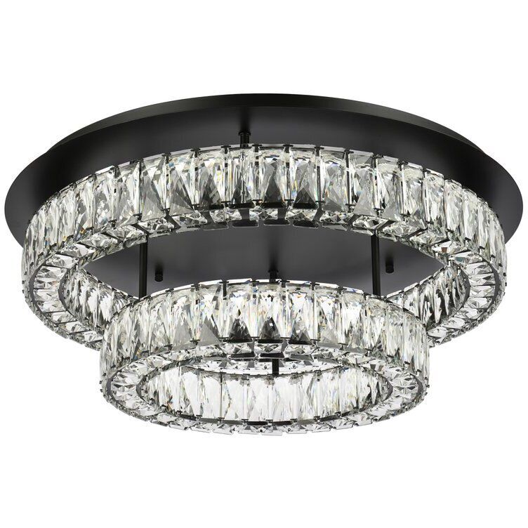 Monroe 2 Light 26 inch Black Flush Mount Ceiling Light