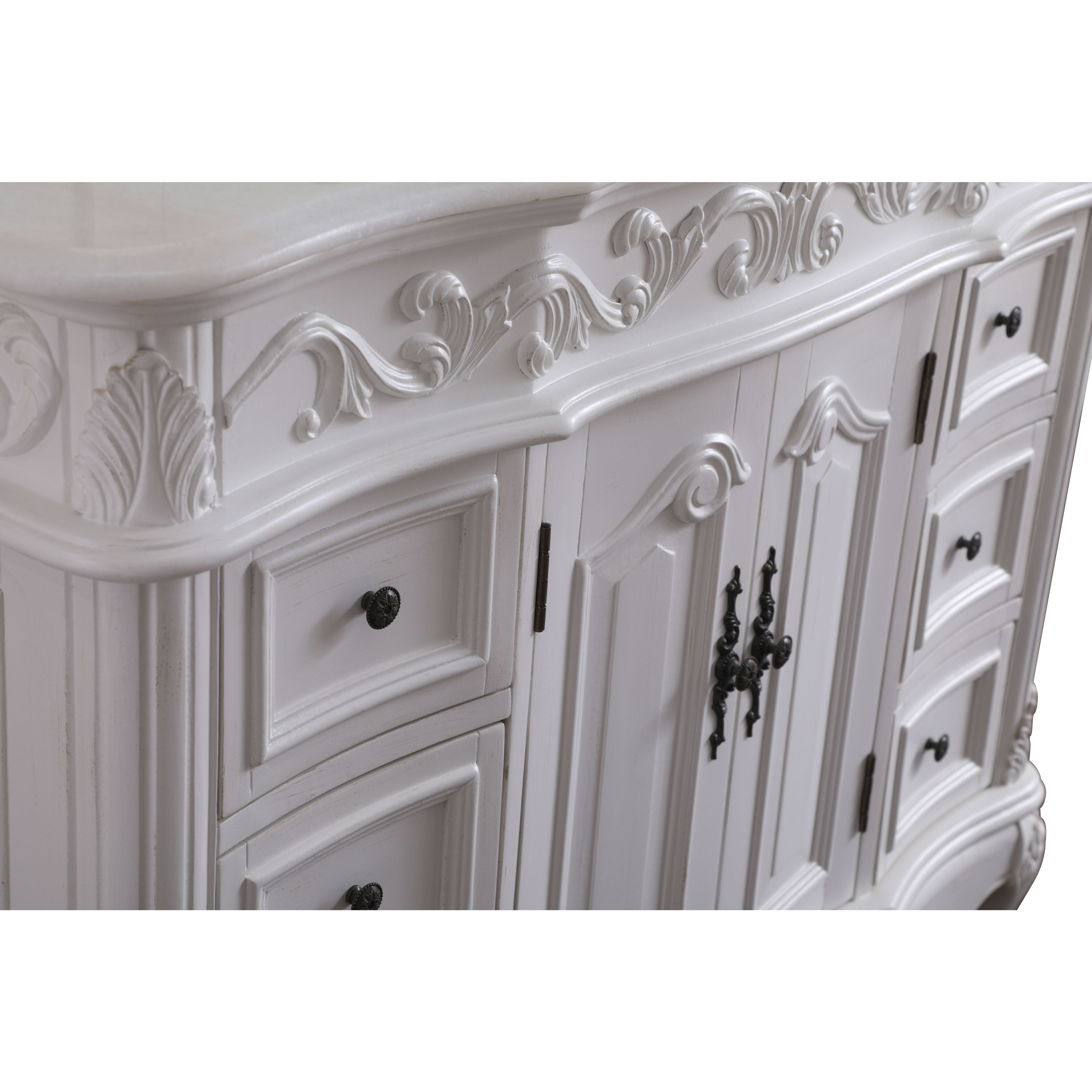 Oakland 84 X 22 X 72 inch Antique White Vanity Sink Set