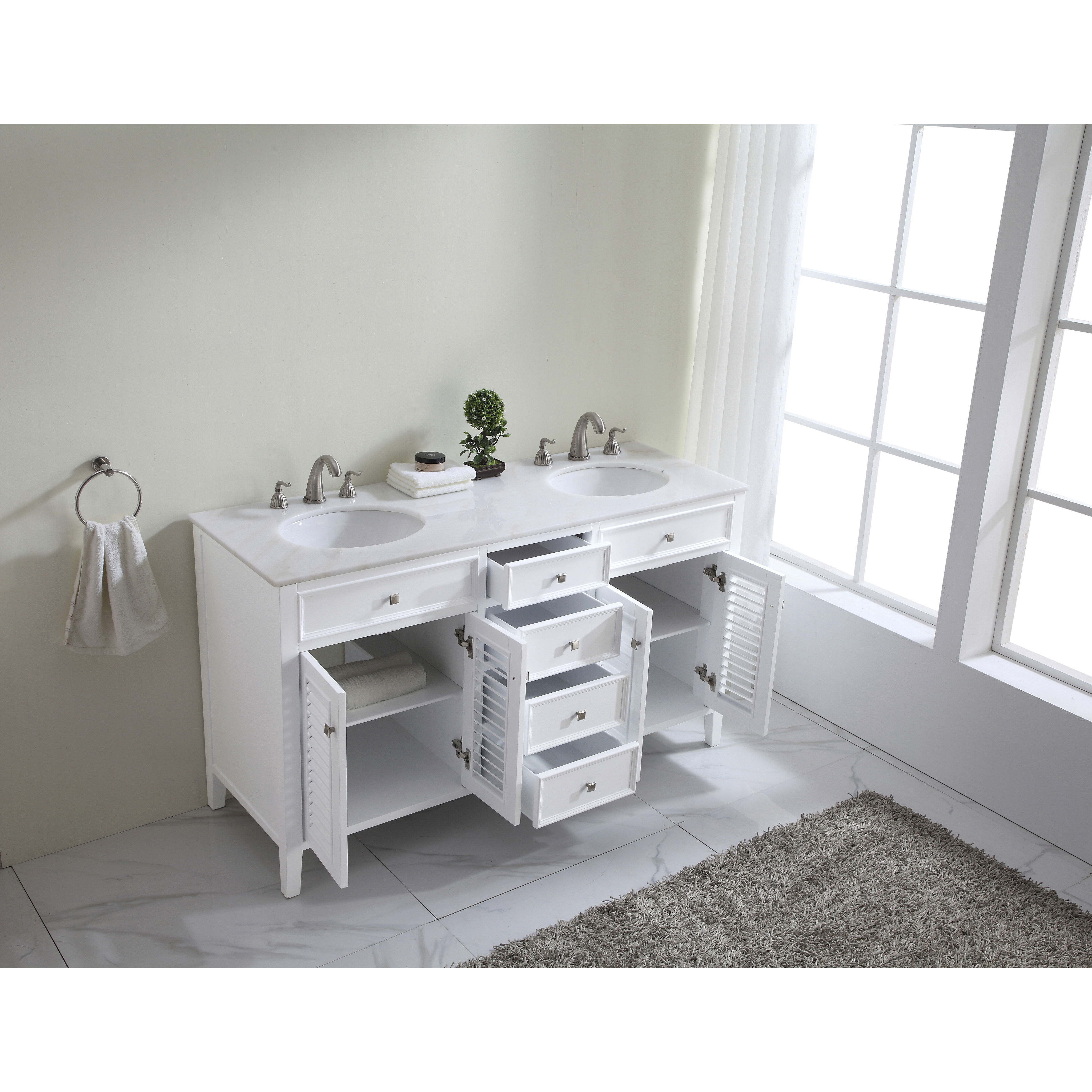 Cape Cod 60 X 35 inch White Vanity Set