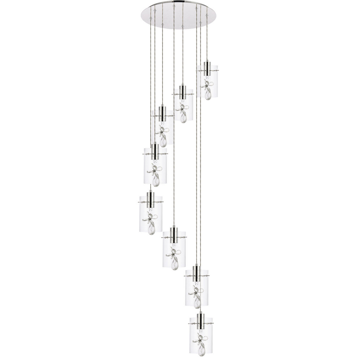 Hana 8 Light 18 inch Chrome Pendant Ceiling Light